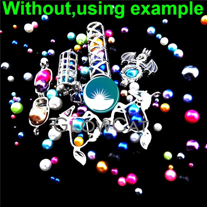 R-l111 Яркий серебряный Дельфин медальон Цепочки и ожерелья Pearl Бусины клетка
