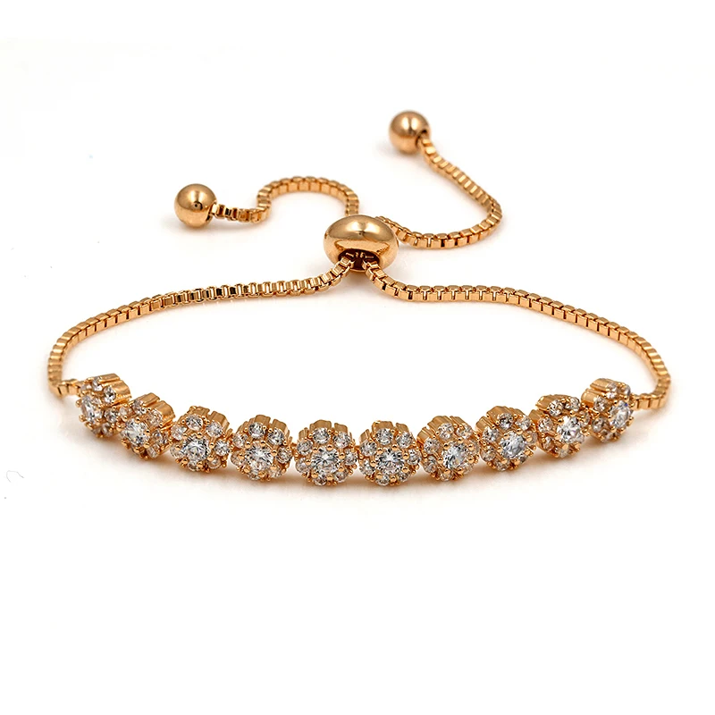 243 Rose Gold Потрясающий крошечный куб циркония Кристалл CZ Pave Oval регулируемые Bolo браслеты для леди в родии серебро/розовое золото покрытие - Окраска металла: 243 Rose Gold