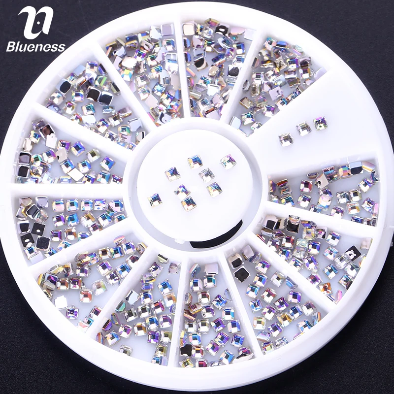 Blueness 3D Стразы для украшения ногтей шпильки квадратный дизайн аксессуары