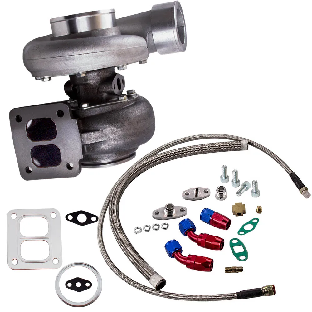 GT45 V-Band 1,05 A/R 98 мм огромный 600+ hp Boost Turbo универсальный+ подача масла+ сливная линия расточительного турбонагнетателя турбины