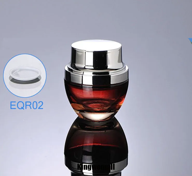 

300pcs/lot Newest 30g 30ml High Grade Glass Cream Jar Red with Silver Color For Cosmetic Packaging FWR02