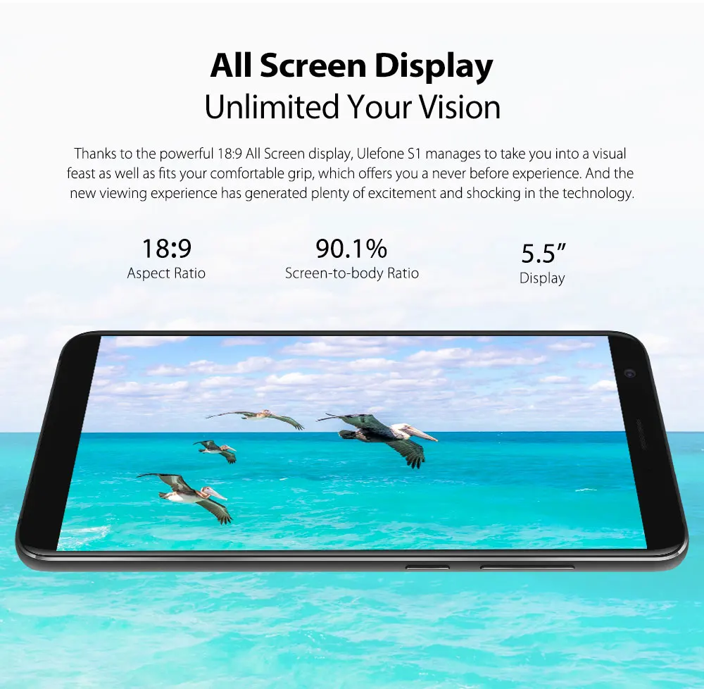 Ulefone S1 Face ID Android 8 1 смартфон 5 'ཎ:9 экран двойная задняя камера мобильный телефон