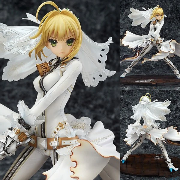 Экшн фигурка Fate/Take Night Saber белое платье мультяшная кукла из ПВХ 22 см упакованная в
