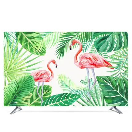 Сделанный на заказ 1"-80" 22 дюймов 75 дюймов экран lcd tv PC чехол декоративный капюшон занавес пальмовый листья кактус Фламинго водонепроницаемый зеленый - Цвет: same like the pic