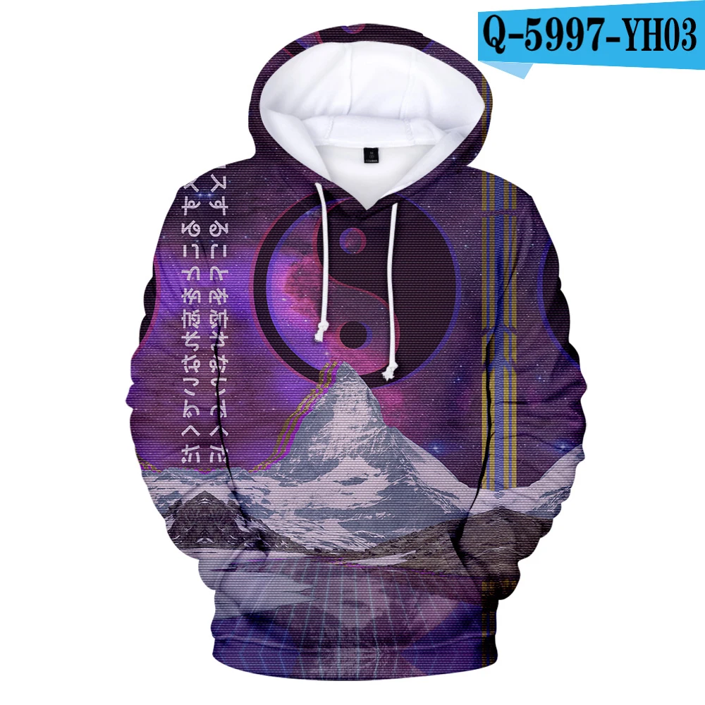 3D Новинка, Vaporwave, 3D толстовки, Мужская/Женская мода, принт, толстовка, пуловер, Vaporwave, длинный рукав, с капюшоном, унисекс, уличная одежда, топы - Цвет: 3D