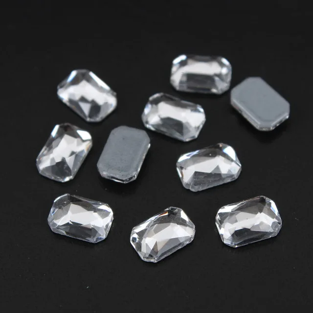 Octagon 4x6mm Новинка! AAA Класс высокого качества с украшением в виде кристаллов прозрачные 30/100 шт. 30 форма не требующей горячей фиксации/клея на Стразы для ногтей, одежды - Цвет: Octagon 4x6mm