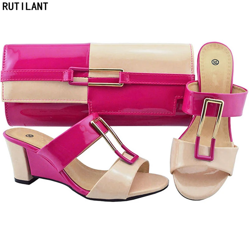 Последние Дизайн комплект из туфель и сумочки для вечерние в Для женщин