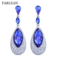 new hot sale silver plated earrings blue water drop fine jewelry fashion party wedding earrings for women gift for lover