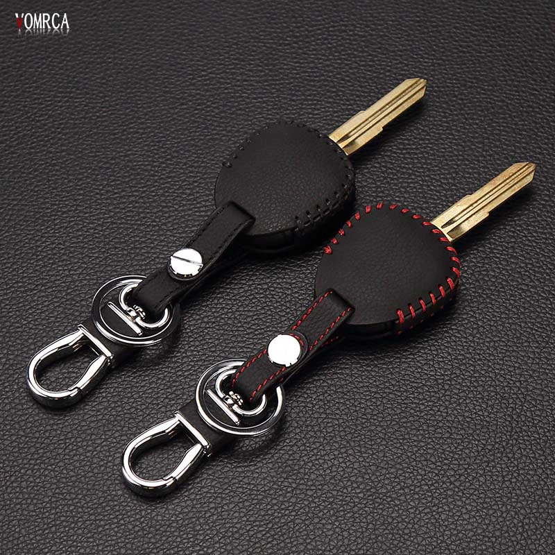 

For Mitsubishi outlander ex Asx Pajero Lancer car key cover 100% leather car key case 2 buttons car keys accessories Car wallet