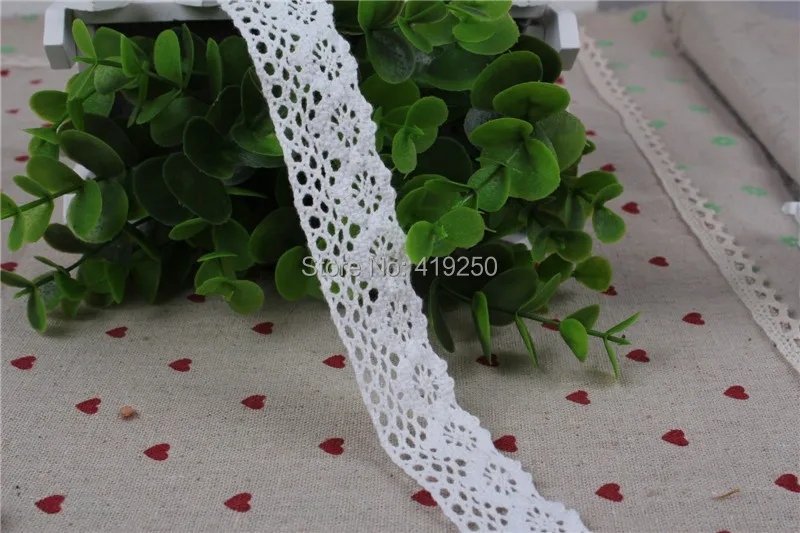 Белая хлопчатобумажная кружевная лента для вязания крючком Свадебные шитые