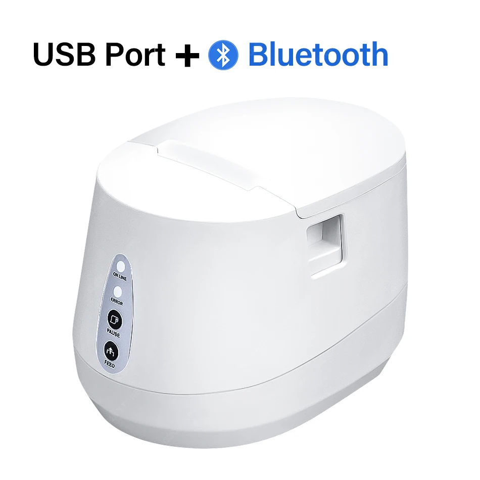 USB Bluetooth White Этикетка для принтера, наклейка для заметок, USB/Bluetooth, штрих-код, термопринтер, бесплатное программное обеспечение, POS принтер для супермаркетов - Цвет: USB Bluetooth White