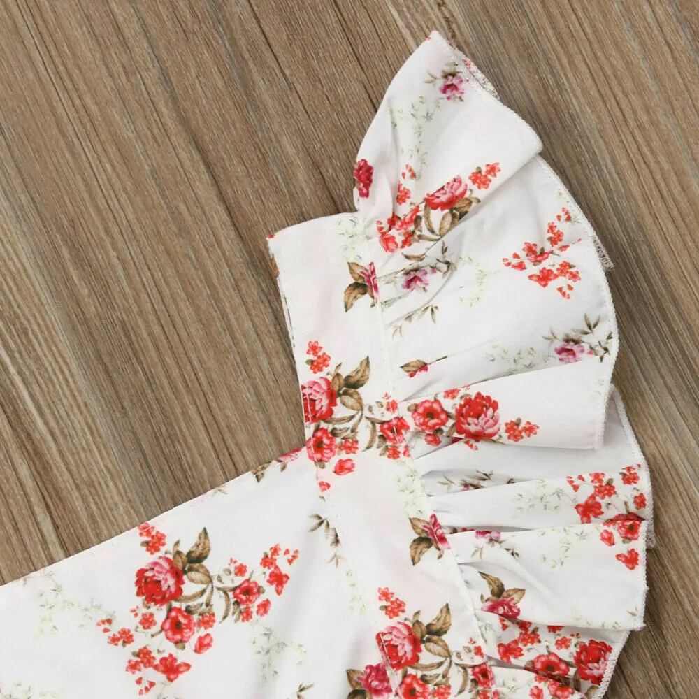 IMCUTE/розовый комбинезон с цветочным рисунком для детей; Короткий комбинезон для малышей; цельнокроеная одежда с открытой спиной и рукавами-крылышками для малышей