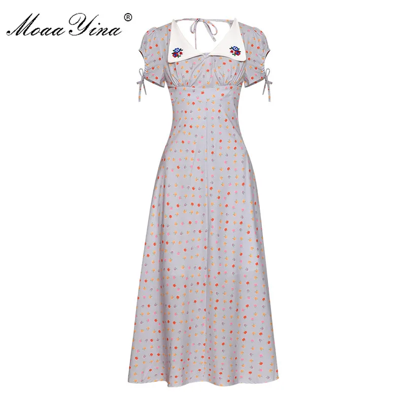 MoaaYina модное дизайнерское платье для подиума летнее женское вышивка отложной