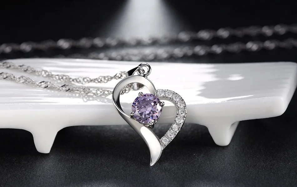 ORSA JEWELS серебряное ожерелье в форме сердца с кристаллами, вставленное серебряным цветом, женские украшения на День святого Валентина, подарок любителю ON19