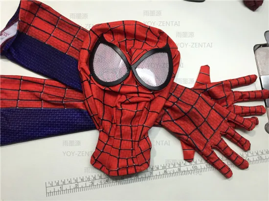 Потрясающий костюм Человека-паука 2 Маскарадная маска спайдермена + перчатки