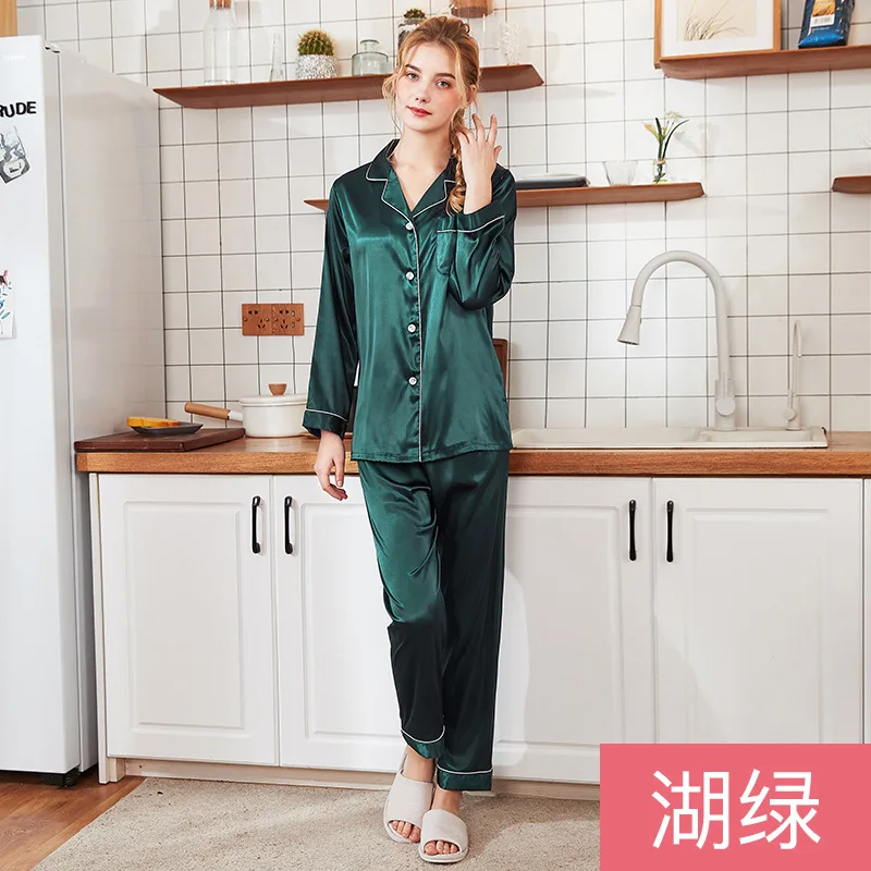 Новая весенняя женская рубашка брюки костюм халат комплекты для сна