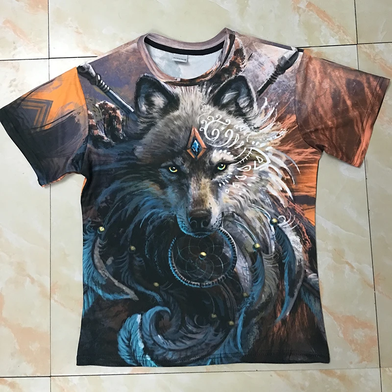 Волк воин от SunimaArt 3D футболки мужские футболки дизайн Прямая поставка топы Тройники короткий рукав Футболка Camiseta лето животное