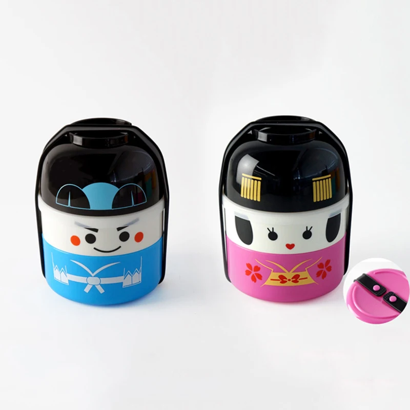 Hakoya Гейша Кукла Kawaii японский Bento Ланч-бокс для детей Пикник Школы еда контейнер Ланчбокс с обед мешок пластик
