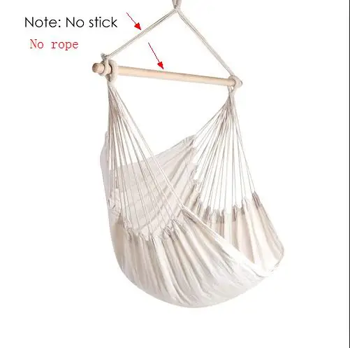 no stick and rope Подвесное кресло, гамак, переносное, для путешествий, кемпинга, дома, спальни, качели, кровать, ленивый стул, складной сад,, без палочек - Цвет: no stick and rope