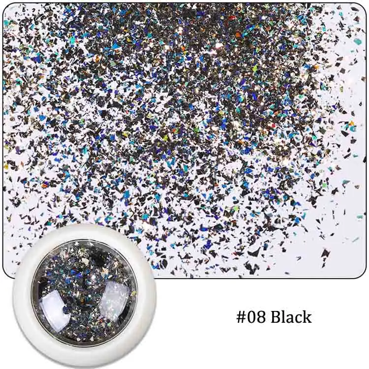 Black 1 коробка высокого качества супер голографическая Мерцающая снежинка 2x2 мм "бархатная галактика" пигмент, дизайн ногтей, УФ смола, гель для ногтей, акрил для ногтей, jy - Цвет: Black