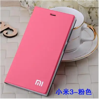 Розовый Дизайн Xiaomi Mi3 чехол, высокое качество, матовый чехол из искусственной кожи, чехол для Xiaomi Mi3 M3, откидная крышка с функцией подставки - Цвет: Розовый