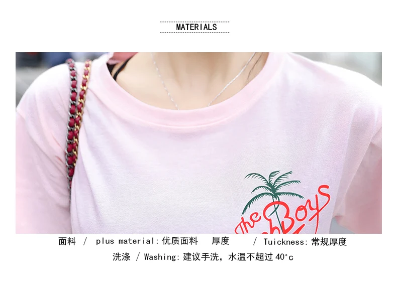 2019 Summer Women Casual Loose T-shirt O-Neck Short-sleeved Printed Letter Top Plus Size S-XL W803 | Женская одежда