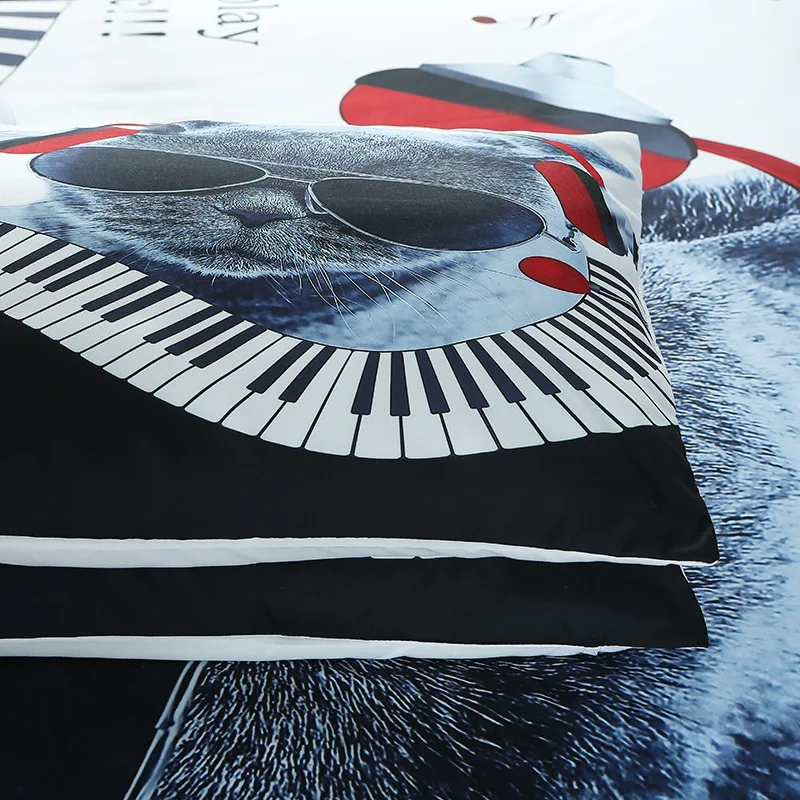 Комплект постельного белья с 3d-рисунком милого кота пододеяльник наборы