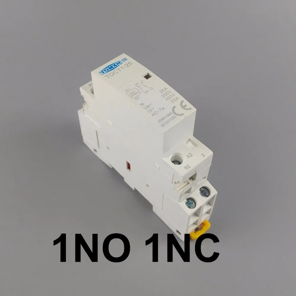 CT1 2P 25A 24 В катушка 50/60 Гц Din рейка бытовой модульный контактор переменного тока 2NO