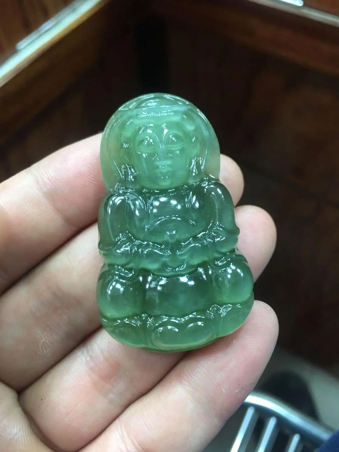 Натуральный Вада яшма кошачий глаз Гуаньинь кулон старый материал