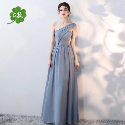 gray 2 Сексуальное вечернее платье на одно плечо, платье для женщин, Vestidos, летнее Новое Бандажное женское платье Qipao, большие размеры 3XL 4XL, Cheongsam H-70 - Цвет: gray 2