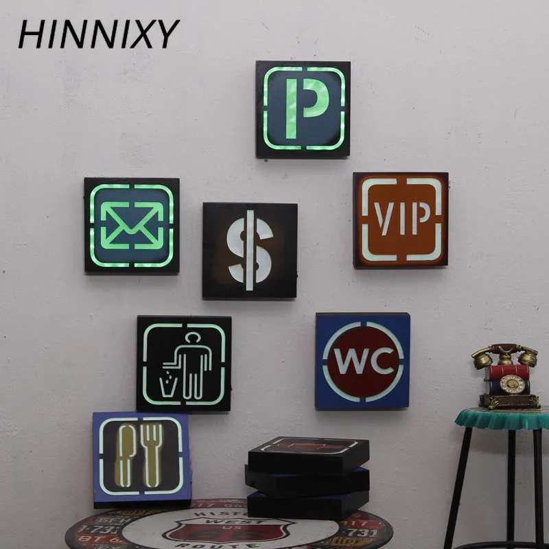 Декоративная вывеска светильник Hinnixy для бара без парковки курения WC настенный