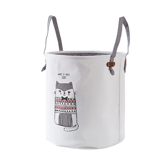Tie cat Большая EVA парусиновая корзина для белья, складная коробка для хранения одежды, баррель для хранения мелочей, детские игрушки, органайзеры, корзина для хранения нижнего белья - Цвет: Tie cat