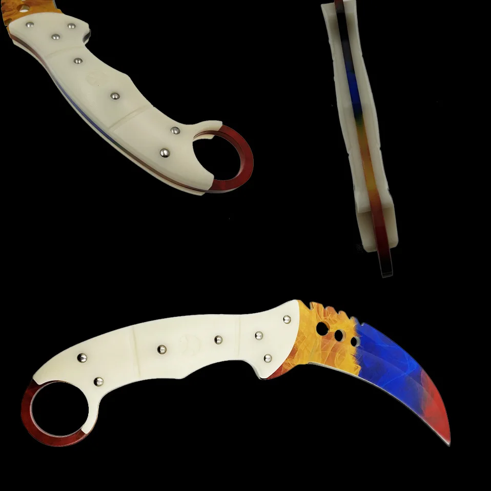 Прямая поставка, тактический нож CSGO karambit, зуб тигра, фиксированное лезвие, нож doppler, охотничий спасательный нож, выцветающий цветной нож