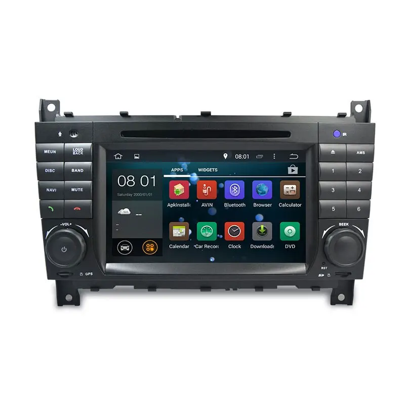 Автомобильный мультимедийный DVD плеер с емкостным экраном Android 9 0 GPS для Benz C Class W203