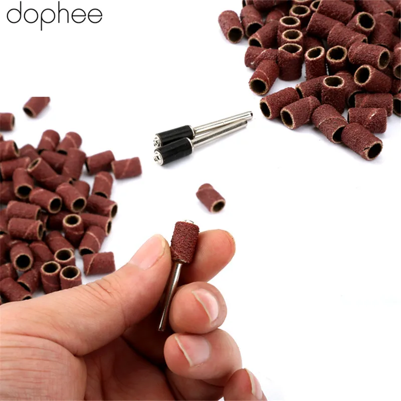 Dopee 100 шт. 1/" зернистость 80# Шлифовальные полосы W 10 оправки 1/8" хвостовик роторный инструмент для ногтей сверла Инструмент