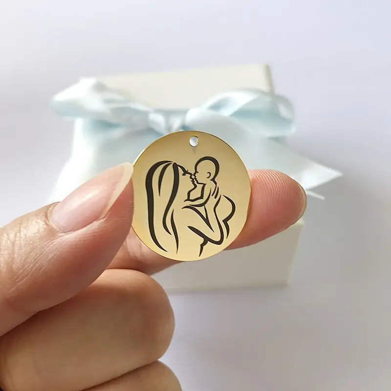 25 мм 10 шт./лот из нержавеющей стали DIY Мамины и детские Бусы Подвески для