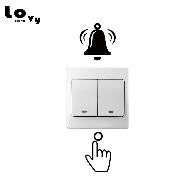 Кольцо колокольчик виниловый стикер для переключателя Забавный мультфильм