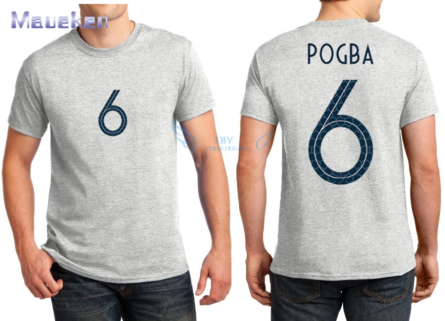 Лидер продаж 2021 футболка с принтом названия paul pogba темно синяя белая для фанатов