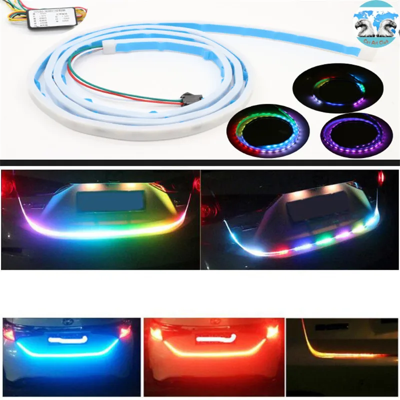 RGB гибкий светодиодный фонарь для багажника стример автомобисветильник задний s