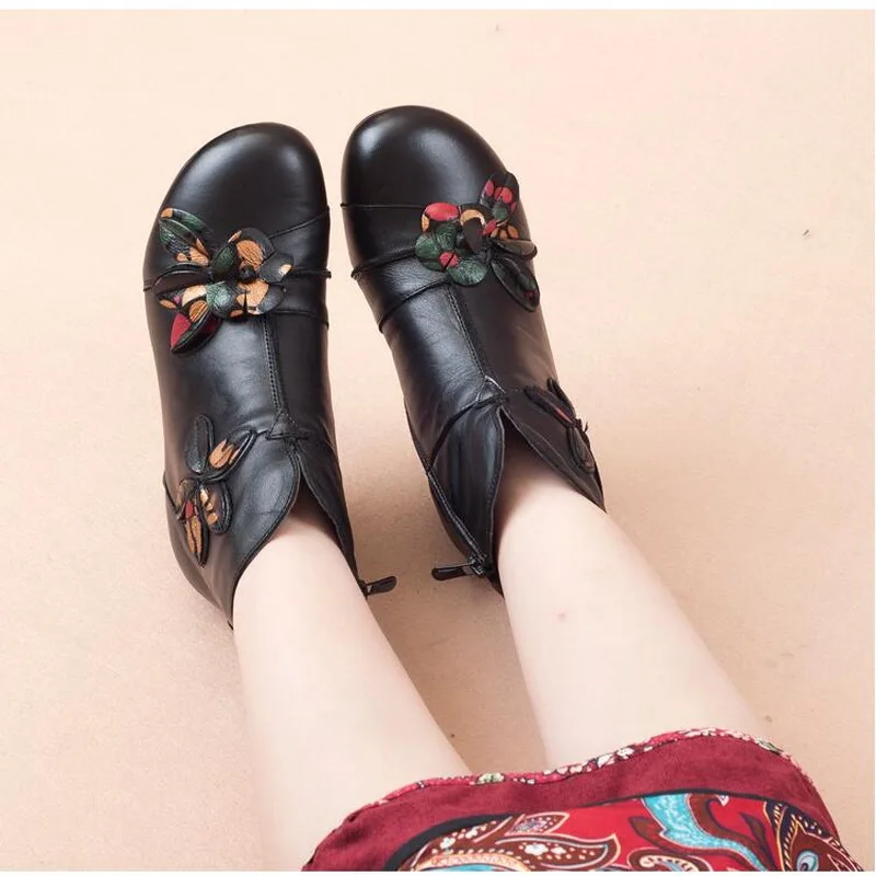 Женские ботинки из натуральной кожи RUSHIMAN модная осенне-зимняя обувь 2018 женские