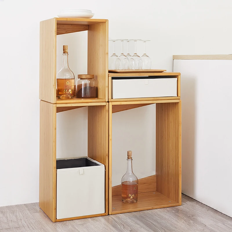 ZEN'S BAMBOO Cube система хранения комод шкаф соединяется с тканью Органайзер коробка