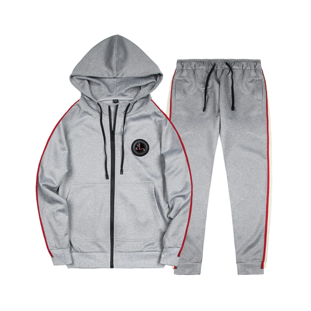 BROWON Men Tracksuits Solid Sportswear Spring Autumn Men's Jacket+ Pants Tracksuit Male Sweatshirt Casual 2 Piece Set