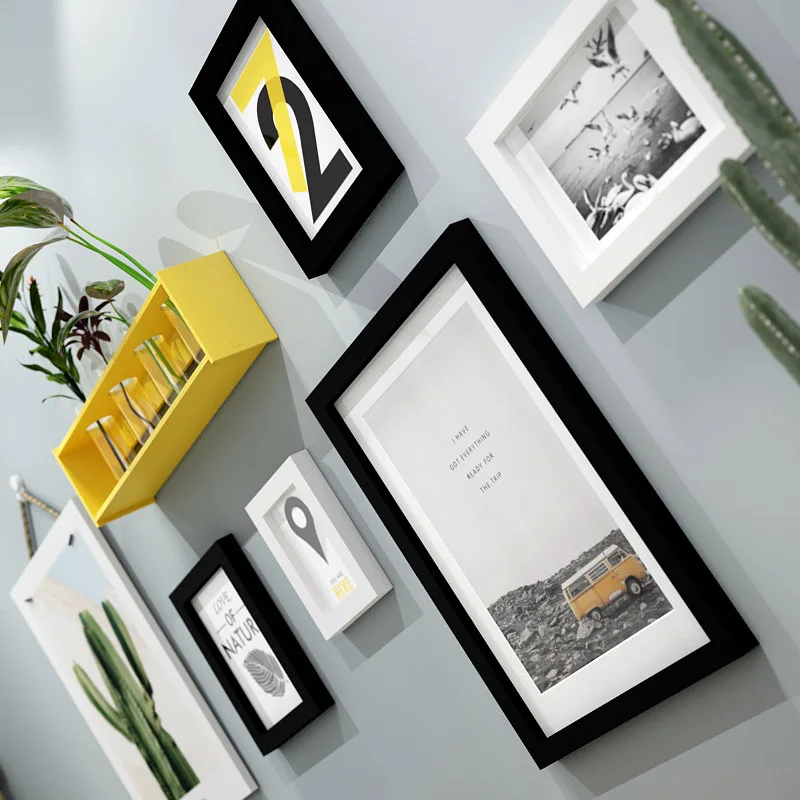 BAIUFOR фото деревянная рамка набор с полкой картины кактусами постер креативный