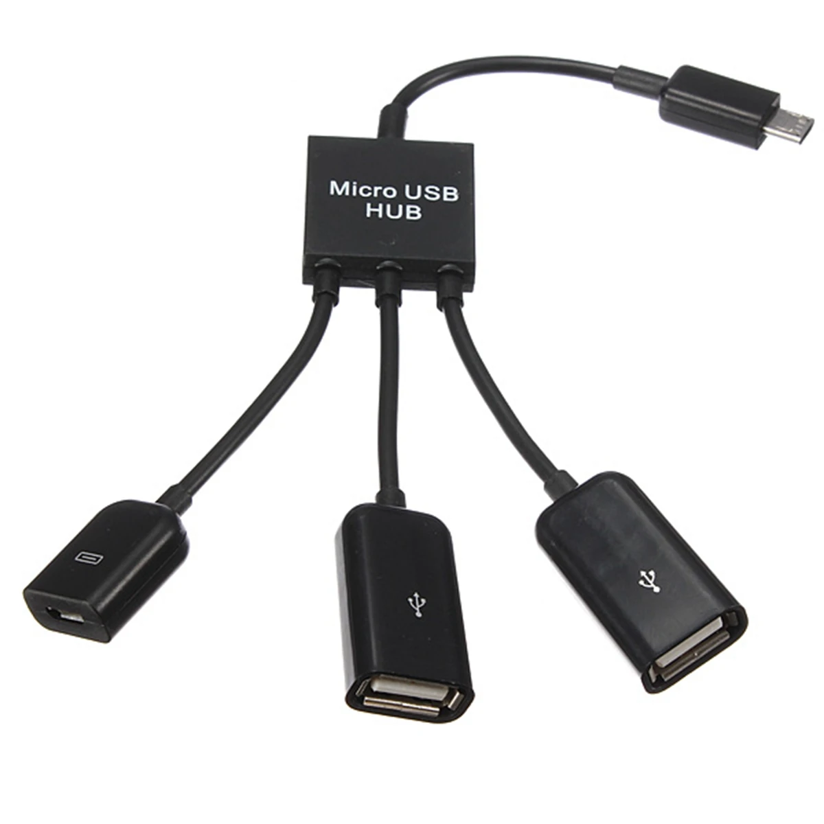 3 в 1 микро USB двойной хост OTG зарядный концентратор Шнур адаптер сплиттер для смартфонов Android планшет черный кабель