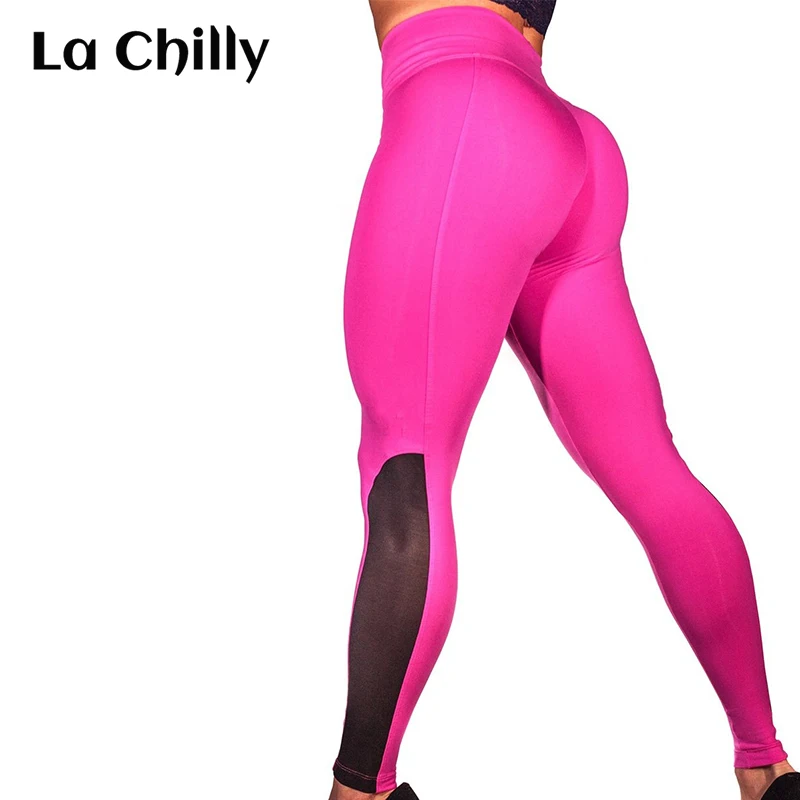 Фитнес feminino Push Up сетчатые Леггинсы Женские легинсы большого размера для
