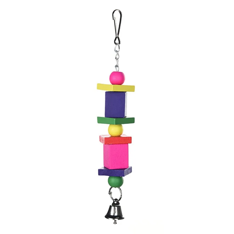 Random color Игрушка Попугай деревянные качели укус ползающая игрушка подвесной Попугай Игрушка красочные Квадратные аксессуары для птичьей клетки птицы принадлежности - Color: Random color