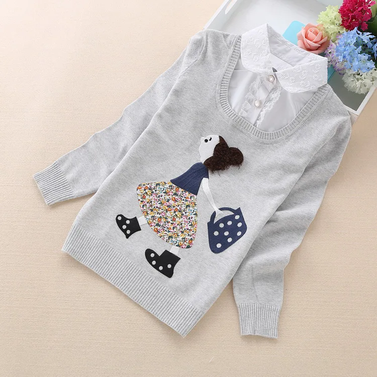 2018 новая весенняя детская одежда хлопковые свитера для девочек 6 14 лет Детские