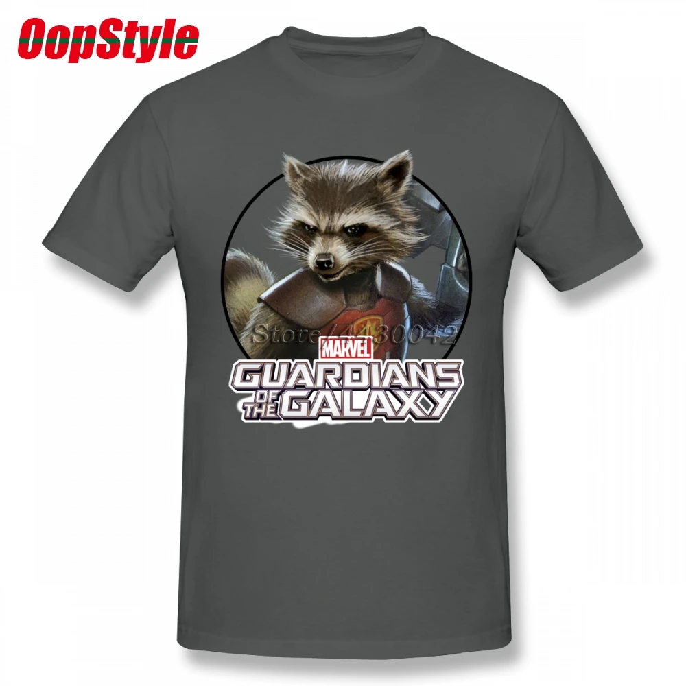 Мужская хлопковая футболка с коротким рукавом Guardians Of The Galaxy Rocket большие размеры |