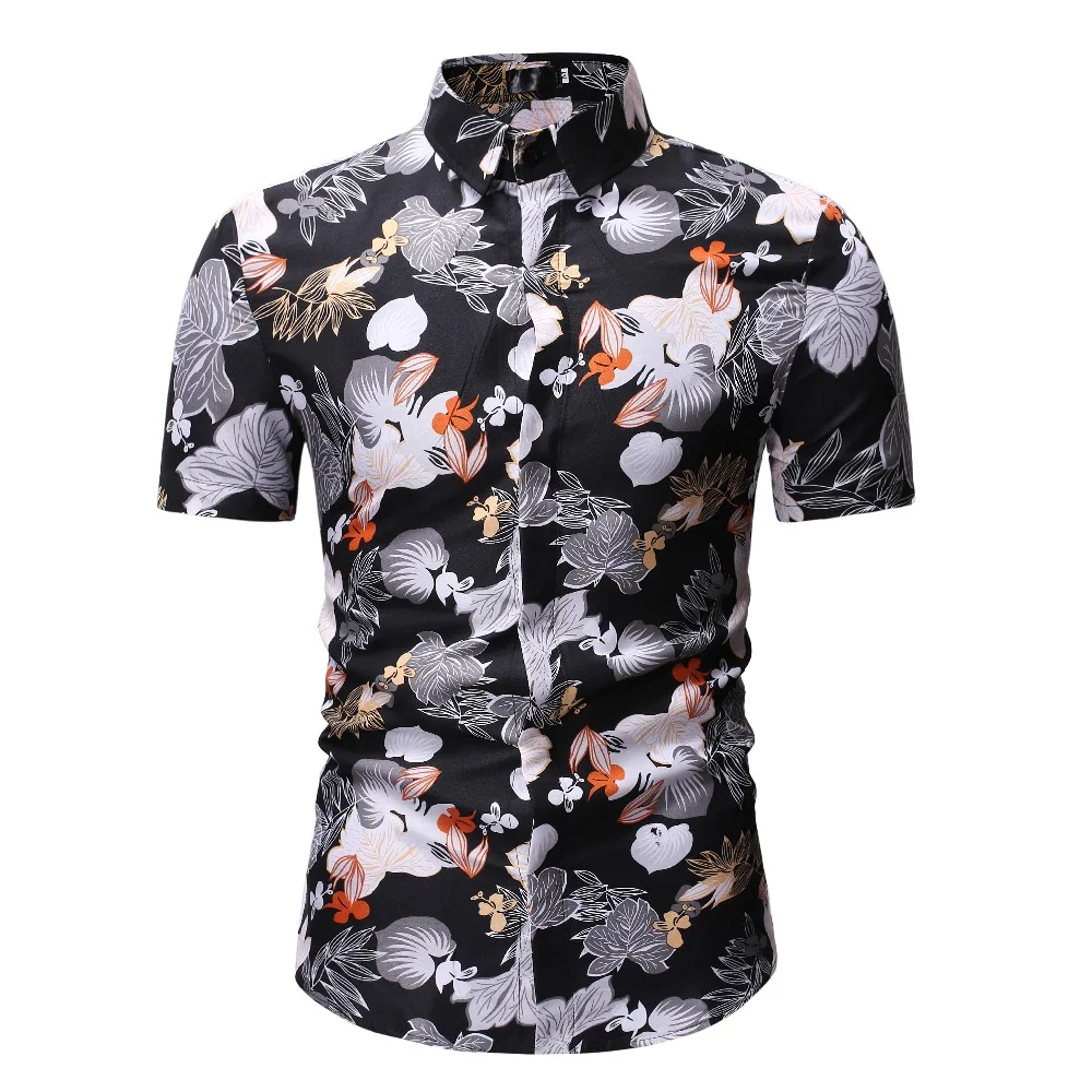 Новинка моды летнего сезона мужская рубашка Slim Fit с короткими рукавами и
