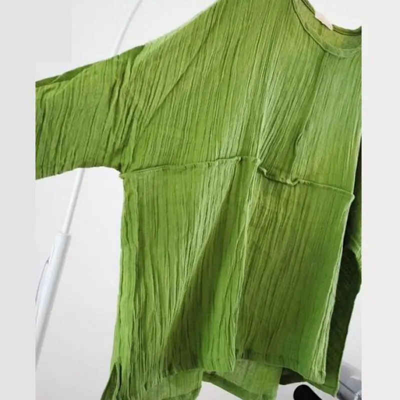 Женские блузки Camisa Feminina 2020 нерегулярные плиссированные хлопковые льняные Блузки